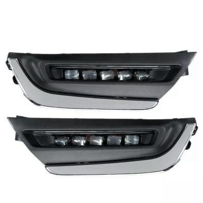 China Hot Sale 1Pair Daytime Running Light Led Signal Fog Lamp Bumper Cover For Car Honda CRV 2017 HC17DRLLC for sale