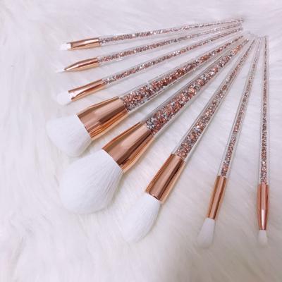 China Angular Blush Wholesale Rhinestone Makeup Brush Kit 2021 Your Own Brand Cosmetic Diamond Brush Set With Box for sale