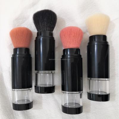 China Makeup High Quality Black Body Smudge Brush Powder Private Label Cosmetic Container Dispensing Wholesale Refillable Loose Body Powder Brush for sale