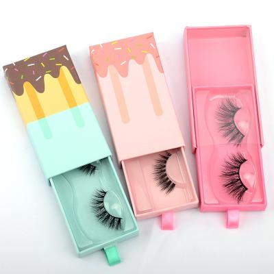 China Wholesale winged clean brand box private label 3d mink eyelash seller packaging customized boxes pink drawer box for sale