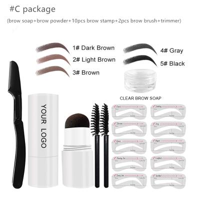 China New Arrival Private Label Brow Stamp Waterproof Private Label Eyebrow Kit Waterproof Wholesale Stamps and Stencil Kit for sale