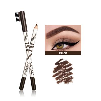 China 2021 Waterproof New Eyebrow Pen Private Label Custom Professional Brown Wooden Eyebrow Pencil With Brush for sale