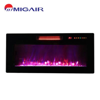 China Modern Luxury Custom Flame Fireplace Adjustable Indoor Electric Hanging Wall Hung Flame Heaters for sale