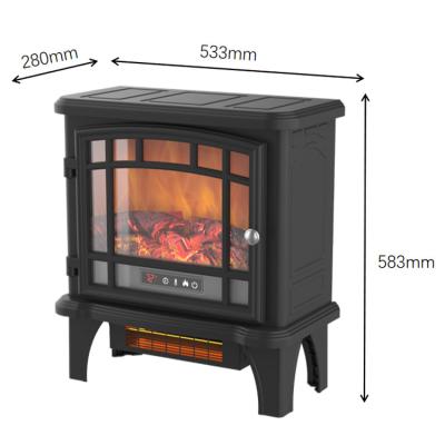 China Modern Luxury Remote Control Temperature Flame Adjustment 20 Inch Home Electric Fireplace Stove Led Indoor for sale