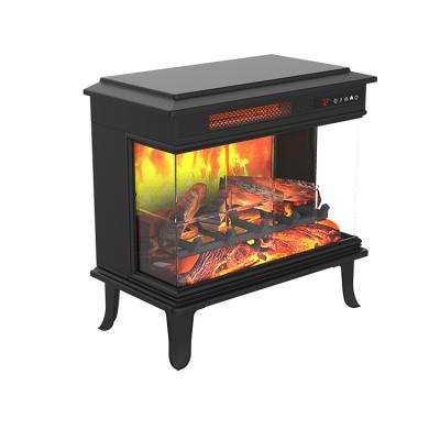 China OEM 1500W 120V Modern Luxury Indoor Electric Heater Stove Automatic Freestanding Electric Fireplace 3 Sided for sale