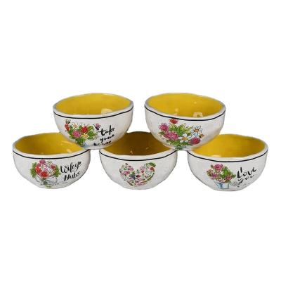 China Cheap promotional custom logo printed rice bowl viable ceramic gifts cereal bowl china for sale