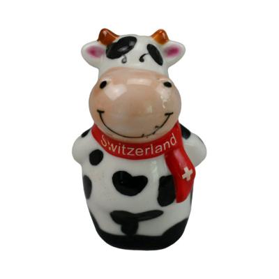 China Sustainable Promotional Custom Cute Cow Shaped Ceramic Salt And Pepper Shaker for sale