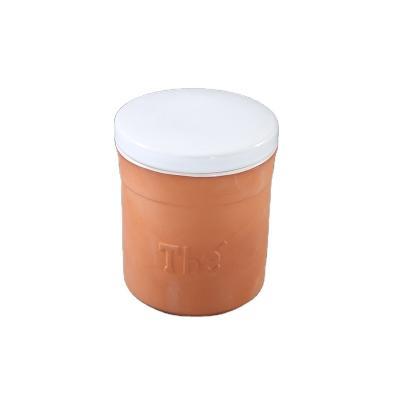 China ECO-frendly Wholesale Cheap Ceramic Terracotta Food Storage Jar With Lid for sale