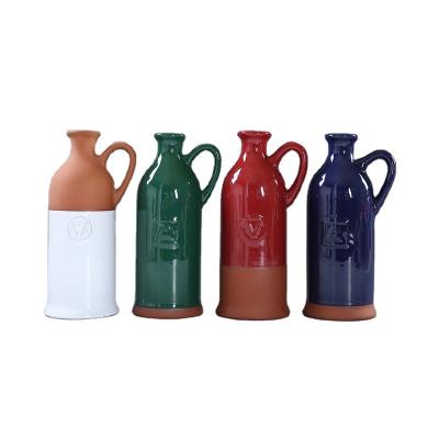 China Wholesale Custom Logo Cheap Ceramic Embossed Wine Bottle Eco - Friendly for sale