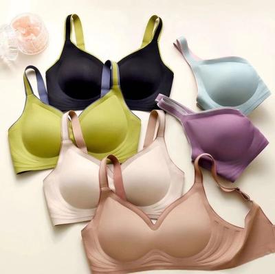 China OEM/ODM Jelly Latex Seamless Bra Women Pump Underwear Support Back Training Radio Push Up Bra for sale