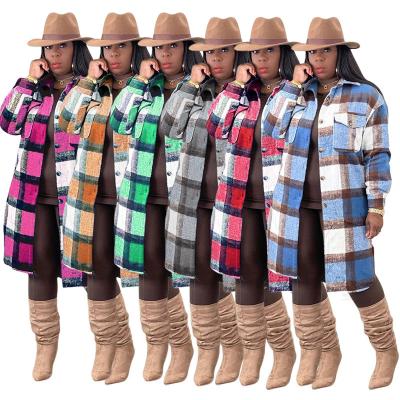 China New Arrival Women's Autumn Winter Blazer Jacket Trentch Ladies Elegant Coat Of Plaid Breathable Casual Fashion Cashmere Coat Long for sale