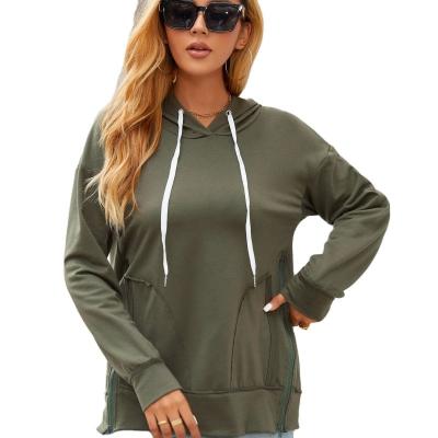 China 2022 New Arrival Autumn Winter Women Clothing Hoodies Fashion Oversized Slit Anti-pilling Maternity Sweatshirt for sale