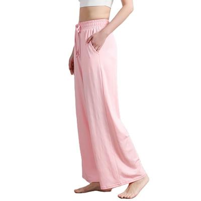 China 2022 Women's Viable Loose Drawstring Straight Wide Leg Waist Rocket Yoga Pants Plus Casual Sports Pants for sale