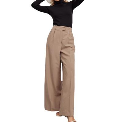 China Women's breathable clothing 2022 spring straight loose wide leg ladies' suit casual pants and trousers for sale