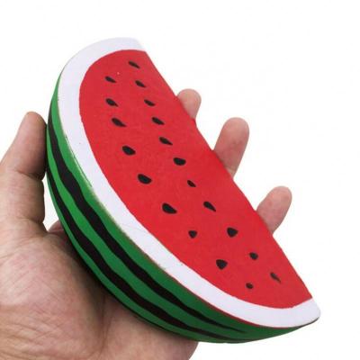 China Watermelon Scented PU Stress Play Fruit Toy Kids Stress Reliever Decoration Super Soft Squeeze Stuffed Kids Toy (EXW) for sale