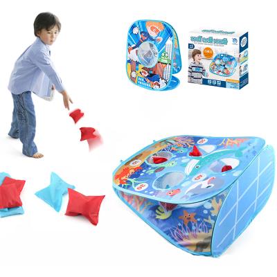 China Oxford Cloth Portable 2 in 1 Sport Tossing Set Toys Jump Target Bean Bag Chair Toss Pulled Hook Game Toys for Kids for sale