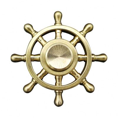 China EXW Brass Metal Hand Spinners Wheel EDC Anti-stress Metal Spinner Boat Rudder Decompression Toys for sale