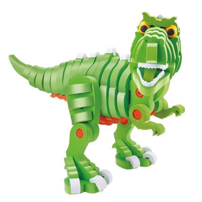 China DIY PLAY 200 PCS 3D Suit Building Block Toys DIY Eva Puzzle Assembly Blocks Dinosaur 200PCS Plastic For Kids for sale