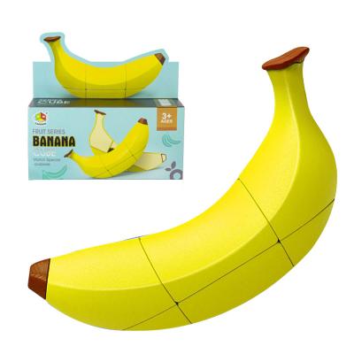 China 3x3x3 speed fruit cube puzzle toys Game Cube banana magic plastic fruit shape puzzle magic cube banana toys for sale