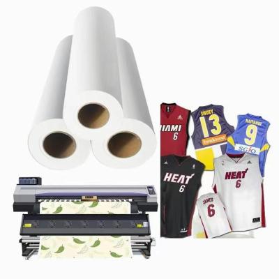 China 98% Heat Transfer Rate Dye Sublimation Paper Roll 40g/50g/60g/80g/100GSM With 44''/60''/64'' For Textile Printing for sale