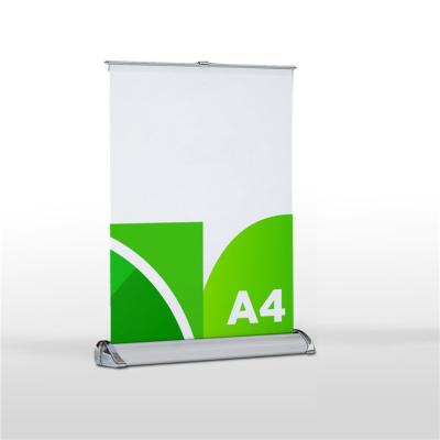 China 100% Aluminium Portable Retractable Mini A3 A4 Table Roll Up Banner Stand / Mini Desktop Rollup Stand Displays for sale