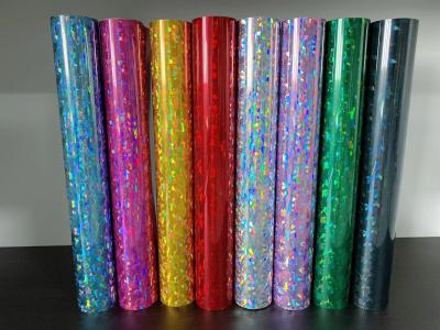 China Removable Self-Adhesive Laser Color Decorative Glass Film PET Vinyl Color holographic rainbow film laser film for sale