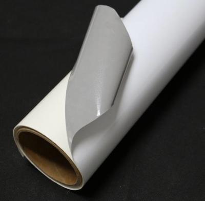 China Outdoor Advertising Glossy Vinyl Sticker 100mic Roll With Permernent Grey Glue for sale