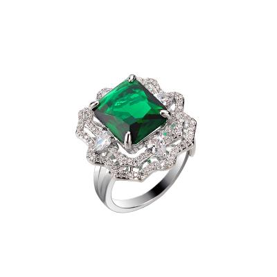 China Trendy Hot Selling Trendy Vintage Green Color Jewelrygem Women Fashion Rings for sale