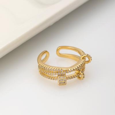 China Hot New Design Fashion FASHIONABLE Popular Gold Plated Ring Zircon Ring For Women Jewelry Gifts Ring For Women for sale