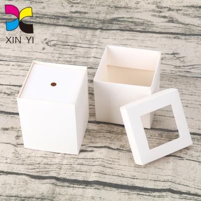 China Recycled Materials Gold Foil Luxury Gift Box Lid Base Box Removable Candle Boxes for sale