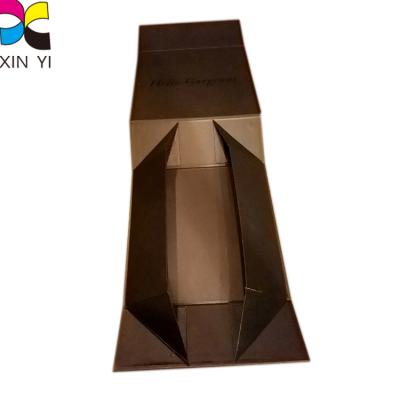 China Factory Recyclable Customize Christmas Brown Flat Magnetic Gift Box Unique Jewelry Packaging for sale