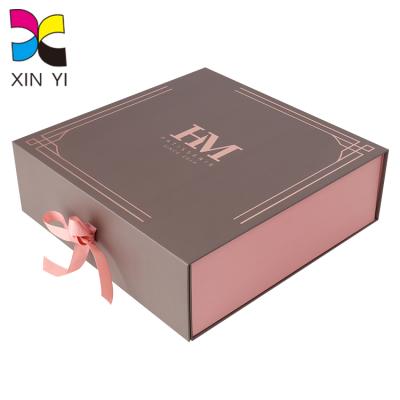 China High Quality Recycled Pink Packaging Materials Box Ribbon Cosmetic Boxes Magnetic Gift Box for sale