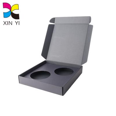 China Recyclable High Quality Corrugated Mailer Boxes Black Packaging Box With Insert for sale