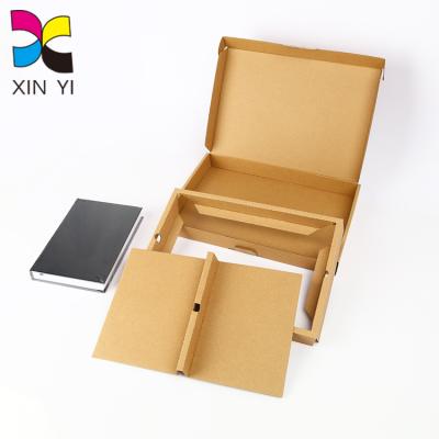 China Recyclable Plain Corrugated Paper With Insert For Note Booking Packaging Customize Paper Box for sale