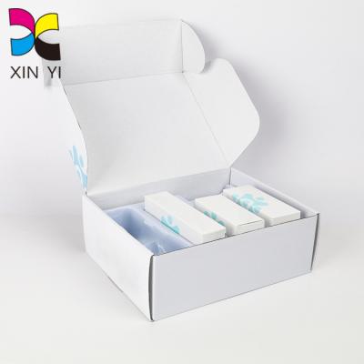 China Recyclable Cosmetic Cup Set Gift Set Mailer Boxes Paper Corrugated Box With Insert for sale