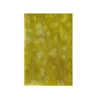 China Outdoor Chinese Stained Glass Yellow Sheet Dotted Glass 1724MA Art for sale