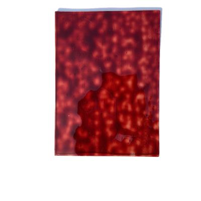 China Art Surface Red Translucent Glass Dotting 3mm Stained Glass Sheet 909D for sale