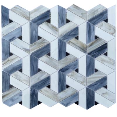 China New Style 300*300mm Modern Art Decoration Mosaic Tiles Interior Wall Glass Mosaic Tiles for sale