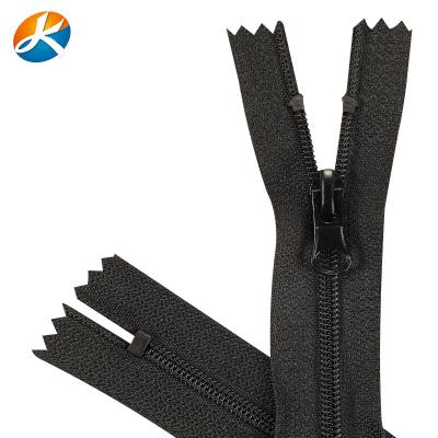 China No.5 nickel free black nylon zipper wears tail closed zipper, sports and leisure clothing pocket zipper wholesale for sale