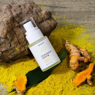 China Ginger Vitamin C Turmeric Acne Skin Care Brand Beauty Private Label Moisturizer Turmeric Essence Organic Facial Brightening Face Serum for sale