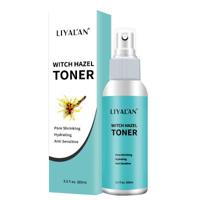 China LIYALAN Private Label OEM Natural Organic Acne Acne Face Toner Nourishing Hydration Witch Hazel Facial Spray Face Toner for sale