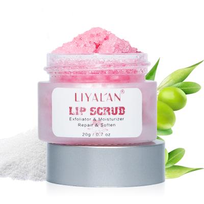 China Sunscreen Private Label Organic Natural Lightening Exfoliate Nourishing Vegan Pink Strawberry Sugar Lip Scrub for sale