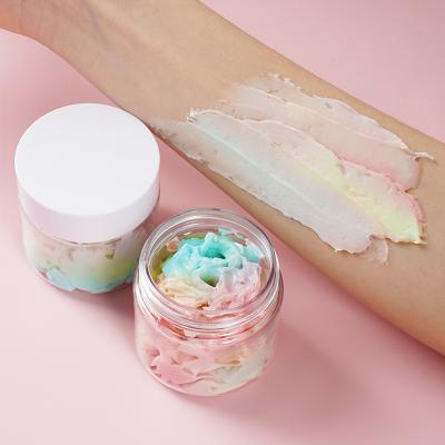 China Wholesale Unrefined Moisturizer Shea Butter Raw Bulk Ice Cream Rainbow Whipped Whitening Exfoliating Body Butter for sale