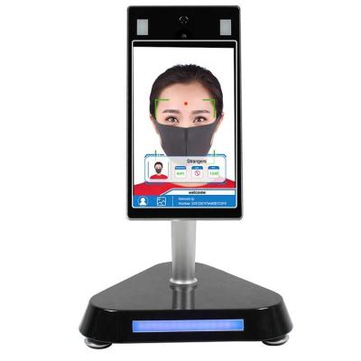 China 8 Inch LCD Screen Thermometer Kiosk Non Contact Face Recognition Systems Indoor Measuring Device for sale