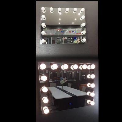 China Hollywood Vanity Mirror LED Lighted Bulbs Speaker Anti-fog Device CRI90 Touch Sensor CRI90 Lighted Makeup Mirror with Lights for sale