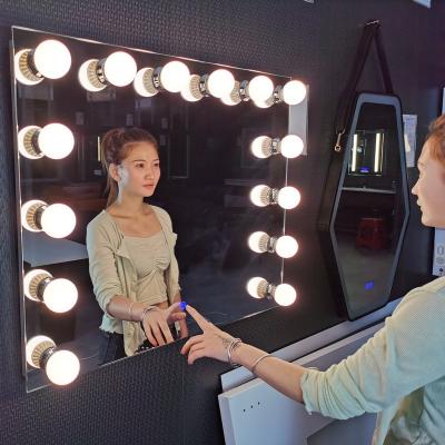 China Large Lighted Bulbs Girls Makeup Vanity Touch Sensor CCT 3000K 4000K 6000K CRI90 Hollywood Style Cosmetic Mirror With Lights for sale