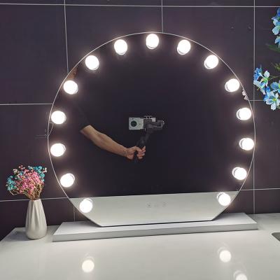 China Hzw Hollywood Lit Makeup Mirrors Smart Touch Screen Desk Led Mirror Acrylic Sheet for sale