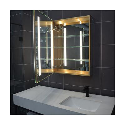 China Modern Wholesale Modern Design With Led Light High Quality Large Mirror Bathroom Cabinet for sale