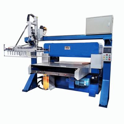 China Plastic packaging 120 tons automatic fruit food press tray thermoforming die cutting with robot arm for sale