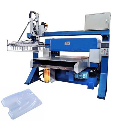 China 80 Ton Honggang Plastic Automatic PVC Pet PP Plastic Packaging Hydraulic Die-Cutting Press With Robot for sale